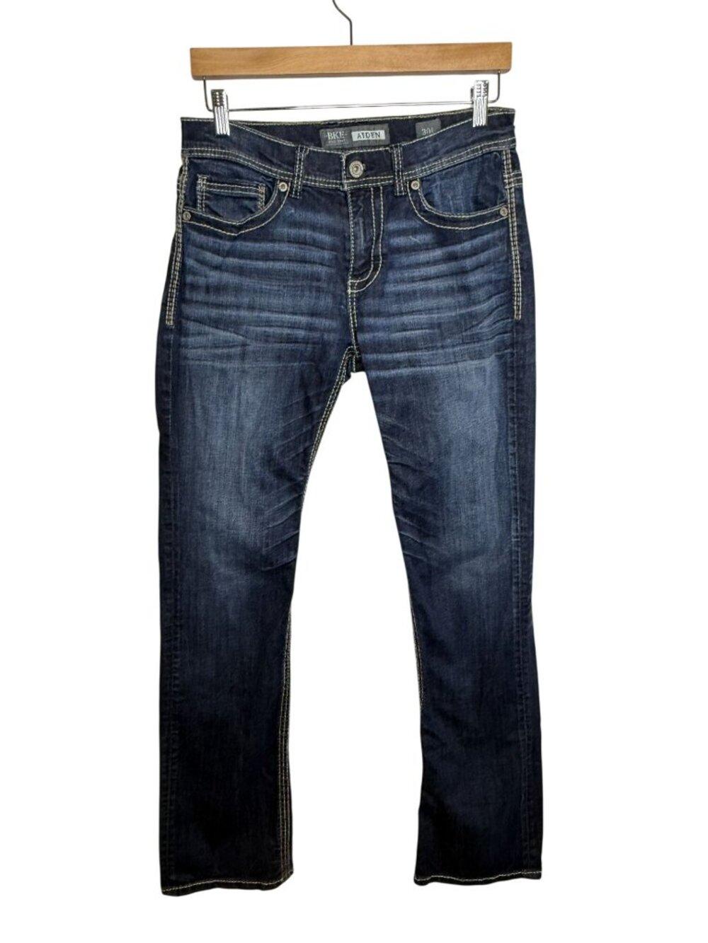 BKE Aiden 30L Bootleg Jeans Dark Wash Western Stitch Y2K